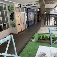 Outdoor seating on the Rows, great for people watching  at The Flower Cup in Chester