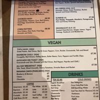 Vegan selection at The Flower Cup in Chester