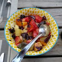 Tomato salad with fresh basil at La Beuratte in Cornimont