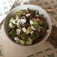 vegan organic goat cheese salad   at La Beuratte in Cornimont