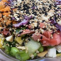Poke bowl at Pokemoto in Norwalk