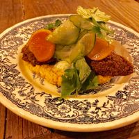 Falafel and hummus starter at Brasserie Uno in Zermatt