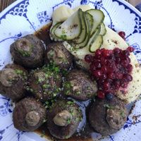 Vegan Swedish meatballs at Brasserie Uno in Zermatt