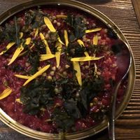 Beetroot risotto  at Brasserie Uno in Zermatt