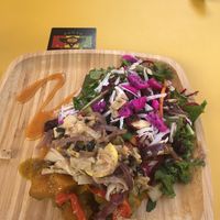 Vegan saltfish salad at Cafe Roots-N-Kulchah in St Croix