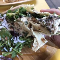 Almond tuna wrap, delicious as usual!   at Cafe Roots-N-Kulchah in St Croix