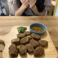 Rice sausages with peanuts and mushrooms in it  at Comfort Zone 蔬適圈 - Shū Shì Quān in Hsinchu