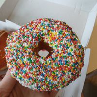 Fairy bread vegan doughnut at Doughheads in Newcastle