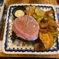 vegan burger (maybe mayo isn't...) at Bira dos Namorados in Braga