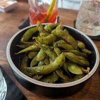 Sauteed edamame at Yamamoto in Cancun