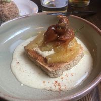 Smokey Tofu and orange/sun blush tomato  at The Apple Tree in London