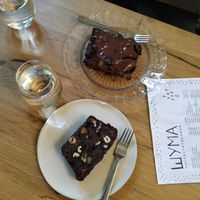 Nut&fruit cake and Carob cake with charries! Both delicious! at Poslasticarnica Suma in Belgrade