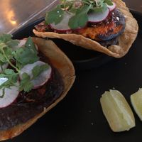 Two sweet potato tostadas at Comune in Columbus