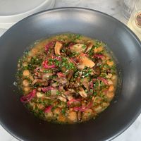 (Don’t remember the name) mushroom and chickpea stew and pickled onions  at Comune in Columbus