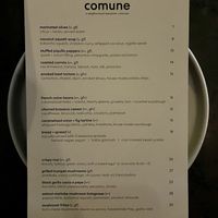 Menu  at Comune in Columbus
