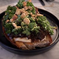 Caramelized onion and fig Tartine   at Comune in Columbus