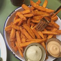 Sweet potato fries at Veganda in Warsaw