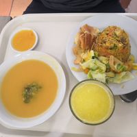 Pumpkin soup and paella at Nutricentro El Vegetariano in Cali