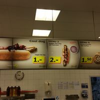 Menu at exit shop at IKEA in Spreitenbach