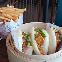 Tofu Bao Buns with Fries at Umai Mi in Newcastle Upon Tyne