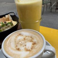 Coffee and “Las Vegans” smoothie   at Hammock Juice Station in Barcelona