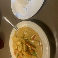 Yellow curry with white rice! Amazing   at Thai Basil in Sevierville