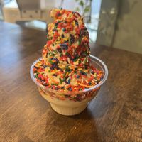 Vanilla soft serve with rainbow sprinkles   at VegOut in Bethlehem