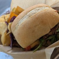 Pizza burger special for this week at VegOut in Bethlehem