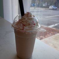 Frozen Hot Chocolate (w/  marshmallows and crushed candy cane) at VegOut in Bethlehem
