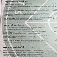 Menu options at 4/04/2022  at 63 Degrees in Geelong West