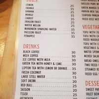 Drinks menu at Choi Oi in Phan Thiet