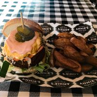 Vegan Reuben Burger - with Salty Wedges at Annie's at the Courtyard in Worcester