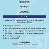 Vegan information from the Lost Dog allergen guidee  at Lost Dog Cafe in Alexandria