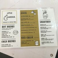 Menu  at Little Anesha in Palolem