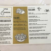 Menu 1 at Little Anesha in Palolem