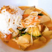 veg in peanut sauce at Vegan Village in Hannover