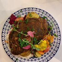 Fish made of banana leafs  at House of Seitan in Gdansk