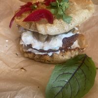 Pierogi burger   at House of Seitan in Gdansk