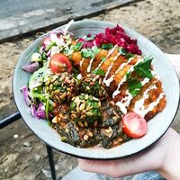 Placki.
Source: https://www.facebook.com/pyszniutkie/ at House of Seitan in Gdansk