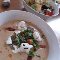 Cream of potatoes at House of Seitan in Gdansk