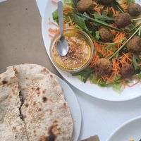 Falafel with pida bread at Govindas in Tenerife