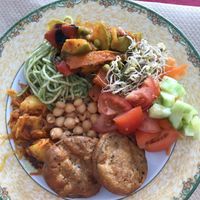 Buffet food at Govindas in Tenerife