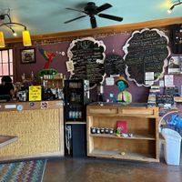 Counter and menu  at Pulp Cafe in Harrisonburg
