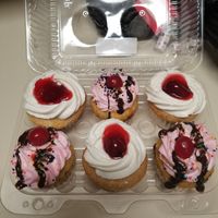 Banana split and cherry cheesecake vegan cupcakes! at Sweet Temptations in Bloomington