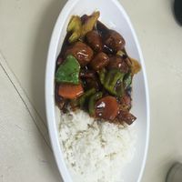 Kung Pow chicken rice - 10 RM  at Happy Sambodi Vege Restaurant in Kuala Lumpur