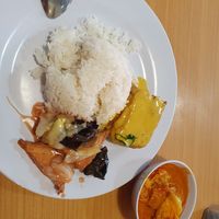 Rice+3 items from buffet for 8RM at Happy Sambodi Vege Restaurant in Kuala Lumpur