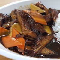 Ginger braised 'duck' with Rice at Happy Sambodi Vege Restaurant in Kuala Lumpur
