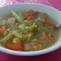 Salted vege and tofu soup at Happy Sambodi Vege Restaurant in Kuala Lumpur