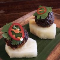 MA HOR:Caramelised tofu and peanuts on Pineapple at Rice Paper Scissors in Fitzroy