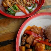 Tofu & noodle dishes at Zaap Thai Street Food in Leeds